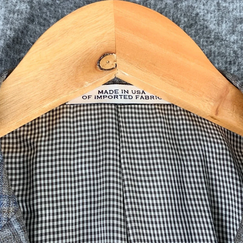 Joseph Abboud Blazer Jacket Men 44L Brown Plaid Wool Lanificio Spory Coat Suit